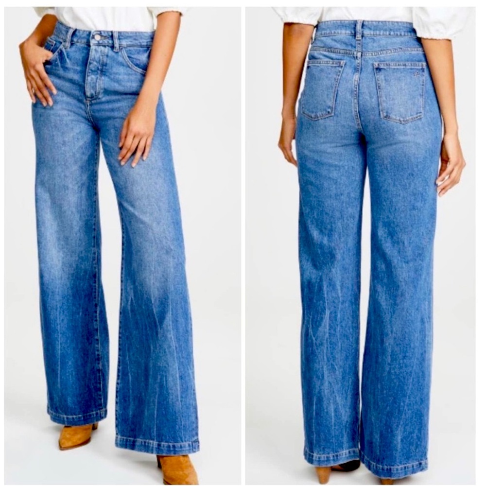 DL1961 Hepburn High Rise Wide Leg Jean Strauss Wash 28